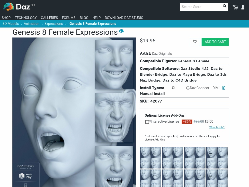 Genesis 8 Female Expressions